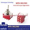 MTS-303 Rot 3-Positionen 9-Pin Mini-Kippschalter 6mm