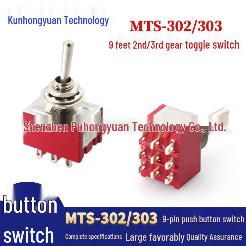 MTS-303 Rot 3-Positionen 9-Pin Mini-Kippschalter 6mm