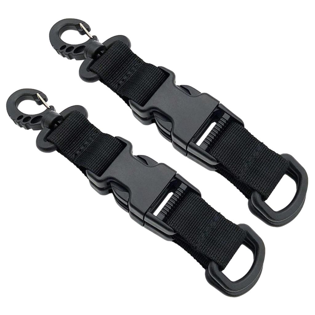 Multifunctional Backpack Hook Tactic Nylon Webbing Carabiner Quick Release Hanging Buckle Double-Split D-Shaped Keychain