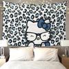 Sanrio Hello Kitty Kuromi My Melody Tapestry  Cute Anime Wall Decor Soft Terry Cloth Blue Leopard White Bedspread for Party