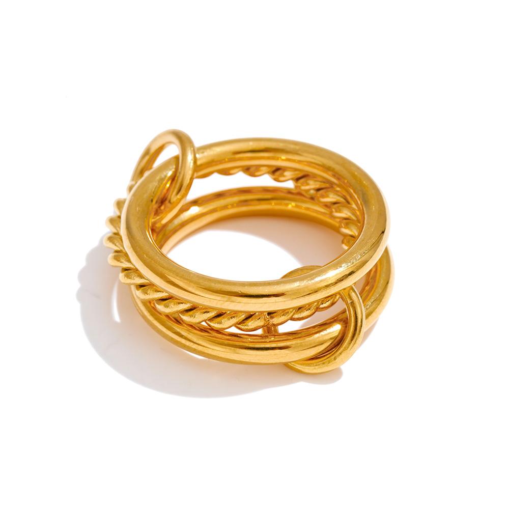 

Yhpup Size 678 Stainless Steel 3 Layered Finger Stacked Ring 2025 for Women Fashion Metal Popular Attractive Charm Jewelry Gift 6