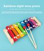 Wooden Children Eight Tone Hand Tapping Rainbow Tower Kit Column Kindergarten Infant Puzzle Early Education Toy