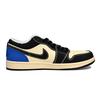 Jordan Air Jordan 1 Breathable Low top Vintage Basketball Shoes Men's Beige Black Blue HQ3437-101(Team6-)