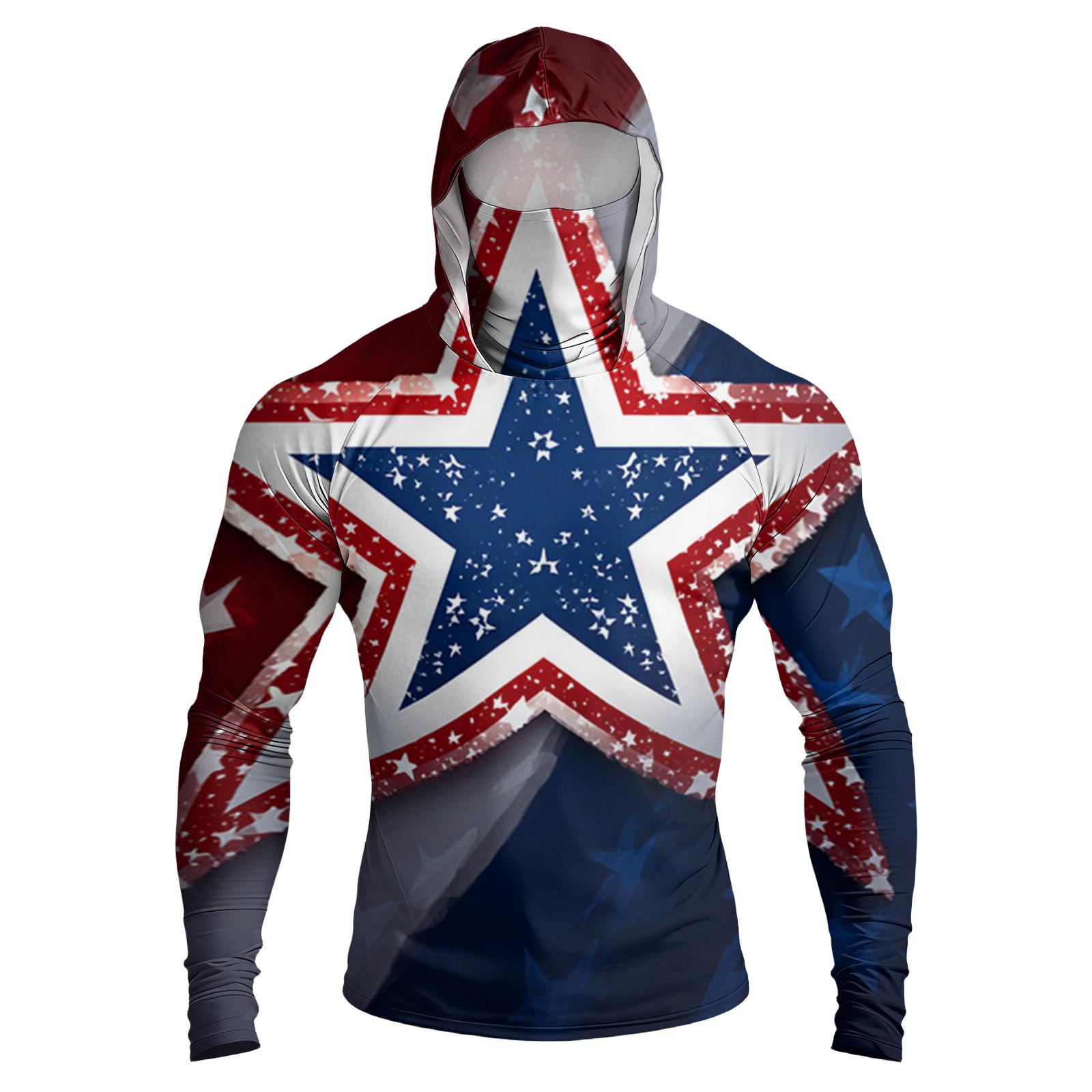 

Men s Casual Raglan Sleeve Hooded Long Sleeve Sun Protection Shirt with Graphic Print Lightweight Breathable Fabric for Outdoor Activities M
