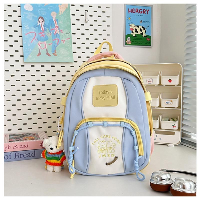 High Value, Fresh and Sweet, Contrasting Color Splicing Backpack, Girl Junior High School Student Lightweight Backpack