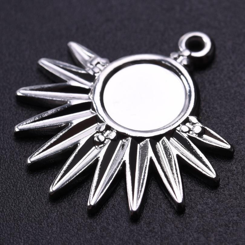 5pcs/Lot Silver Color Le Soleil Pendentif Stainless Steel Charm Pendants For Jewelry Making Supplies Metal Sun Charms Decoration