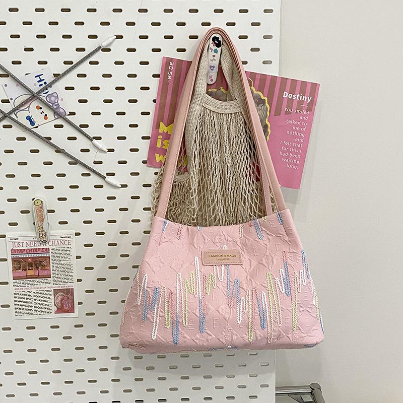 

Bag women s large-capacity new versatile shoulder bag college students class commuting tote bag handbag women s bag розовый