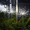 Modern Outdoor Mood Lighting Solar Garden Stake Light 200 LED Dandelion Firework-like Decorative Lights IP65 Waterproof Lamps Landscape with 8 Modes