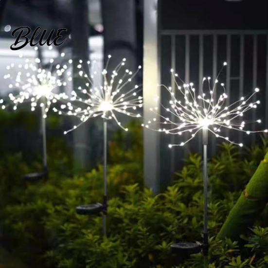 Modern Outdoor Mood Lighting Solar Garden Stake Light 200 LED Dandelion Firework-like Decorative Lights IP65 Waterproof Lamps Landscape with 8 Modes