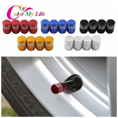 Color My Life 4Pcs/Set Auto Metal Wheel Tire Valve Caps Stem Case Fit for Tesla Model 3 Model3 2017 - 