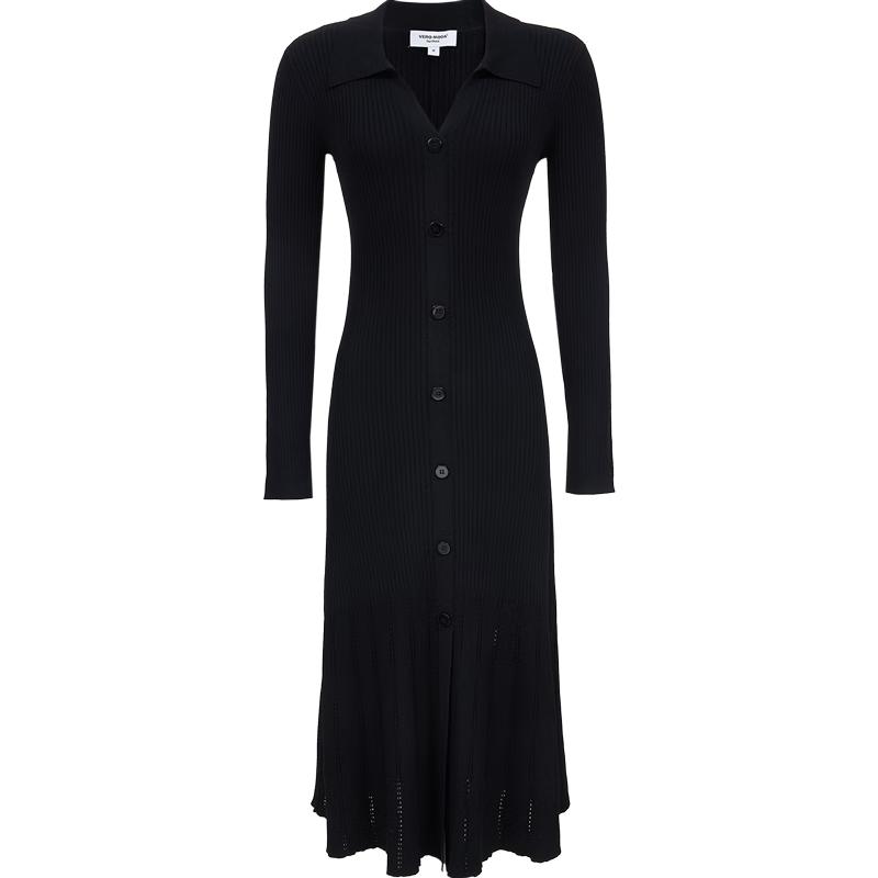 

VEROMODA 2025 Autumn V-Neck Pleated Knit Long Dress M
