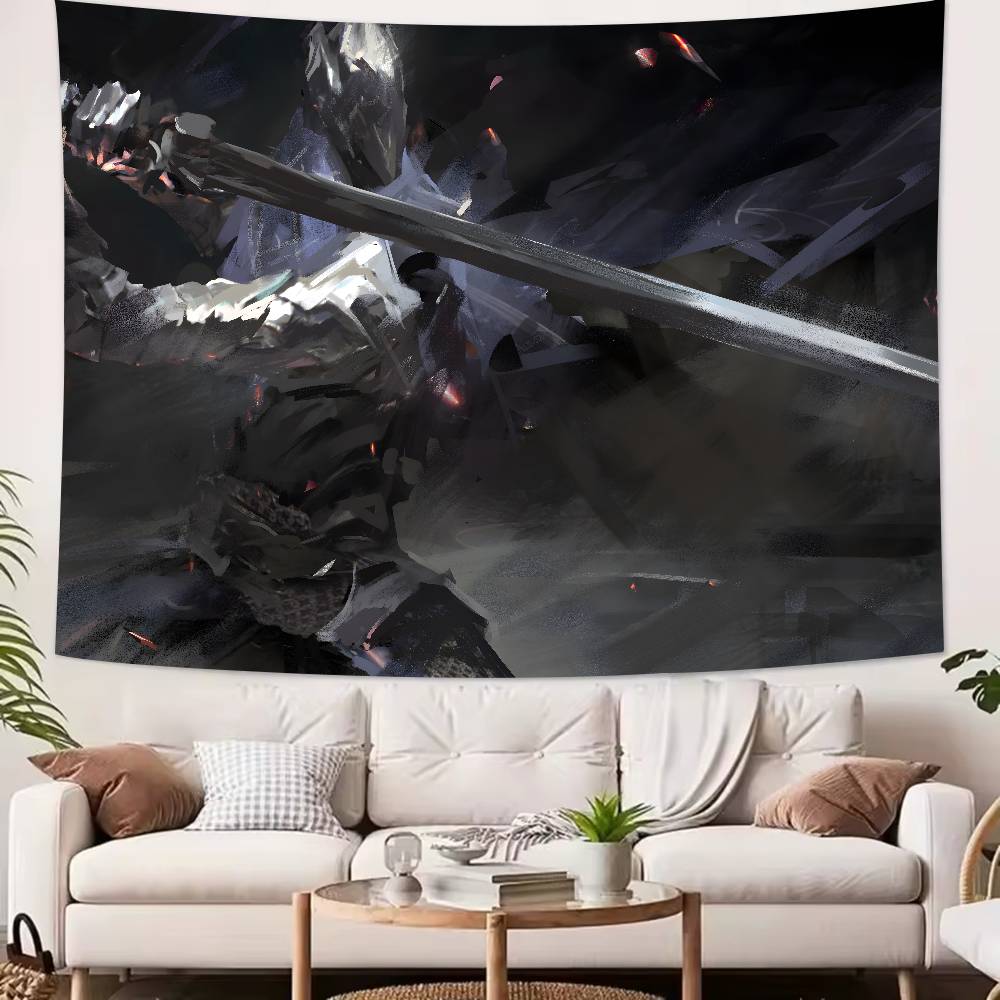 TOP Soul Like Action Game Cool Soul Dark AArtoriasS Knight the AAbysswalkerS Large Tapestry Wall Rugs Dorm Art Home Decor Wall