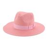 Straw hat beach hat Panama solid color bow casual men's and women's Tibetan cowboy hat sunshade European and American popular hat