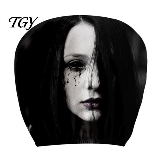 Car Headrest Cover Universal Cover, Scary Face Protective Seat Protector Removable for Most Vehicles, Easy to Install Automotive Interior Accessories