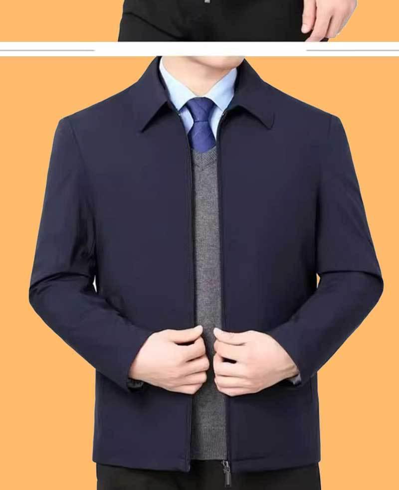 Men's Business Casual Autumn/Winter Warm Lapel Jacket with Cotton Padding