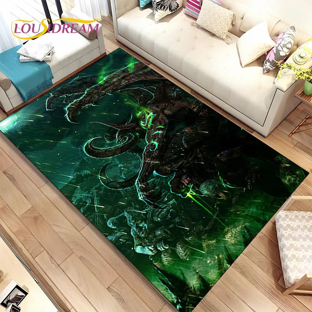 World of Warcraft, WOW, Game Gamer-Bereichsteppich, Teppichteppich für Wohnzimmer, Schlafzimmer, Sofa, Fußmatte, Dekoration, rutschfeste Kinder-Bodenmatte, 3D