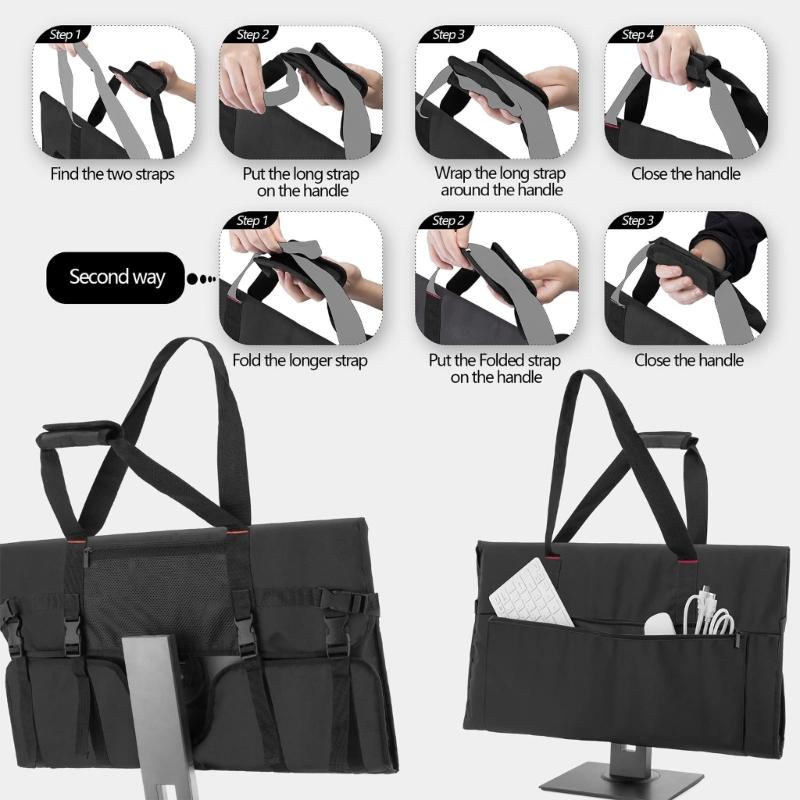 Wasserdichte Desktop-Monitor-Aufbewahrungstasche Für 27-Zoll-Bildschirm mit Weicher Innenpolsterung Organizer-Tasche Reisefreundlich