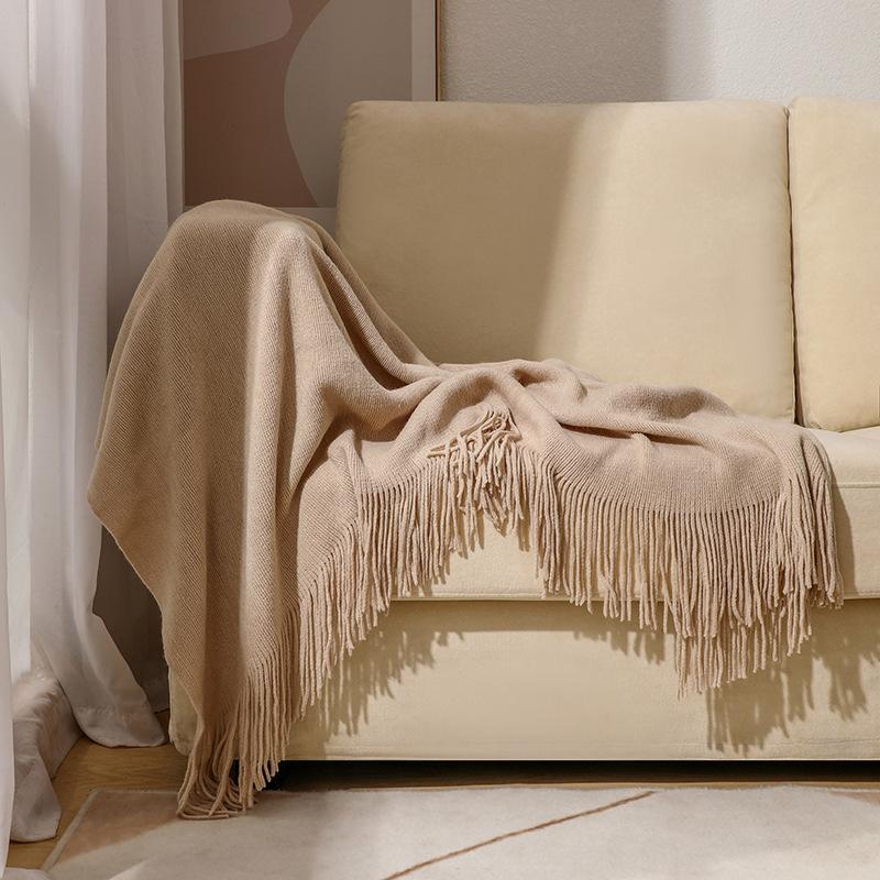 Scandinavian Woolen Throw Blanket Couch Knitted Sofa Cover Blanket Bed Tail Sofa Towel Comfortable Office Lunch Nap Cover Blanket For Daily Use