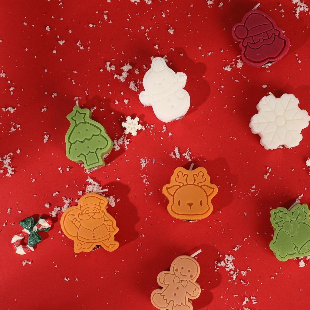 Creative Holiday Scented Candle Set - Christmas & Halloween Themed Snowflake & Snowman Fragrances