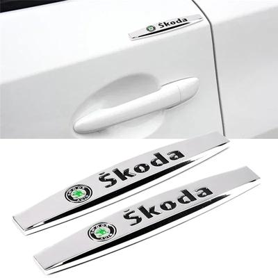 Naklejki boczne na zewnętrzną część samochodu Naklejka przeciw zarysowaniom dla Skoda Citigo Fabia Kamiq Karoq Kodiaq Octavia Rapid Roomster Superb Emblemat
