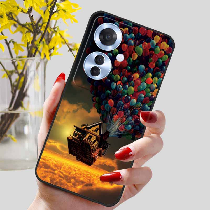 Phone Cover for OPPO Reno11 F 5G Case Black Silicone TPU Fashion Marble Print Shells for Oppo Reno 11F Protective Capa Soft Bags