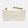 [Pre-Owned] GG Marmont Gold Logo Quilted Chain Shoulder Bag Small - Excellent #AOZ8Z1