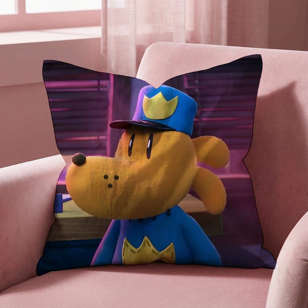 D-Dogman CARTOON Cushion Cover Multi-Scene Pillow Cover for Home & Car - Reversible, Soft & Durable for Daily Use