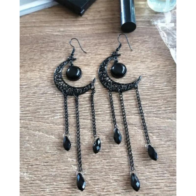 Party Jewelry Vintage Gothic Vampire Witch Black Rose Earrings For Women Creative Holiday Party Personalized Jewelry Accessories