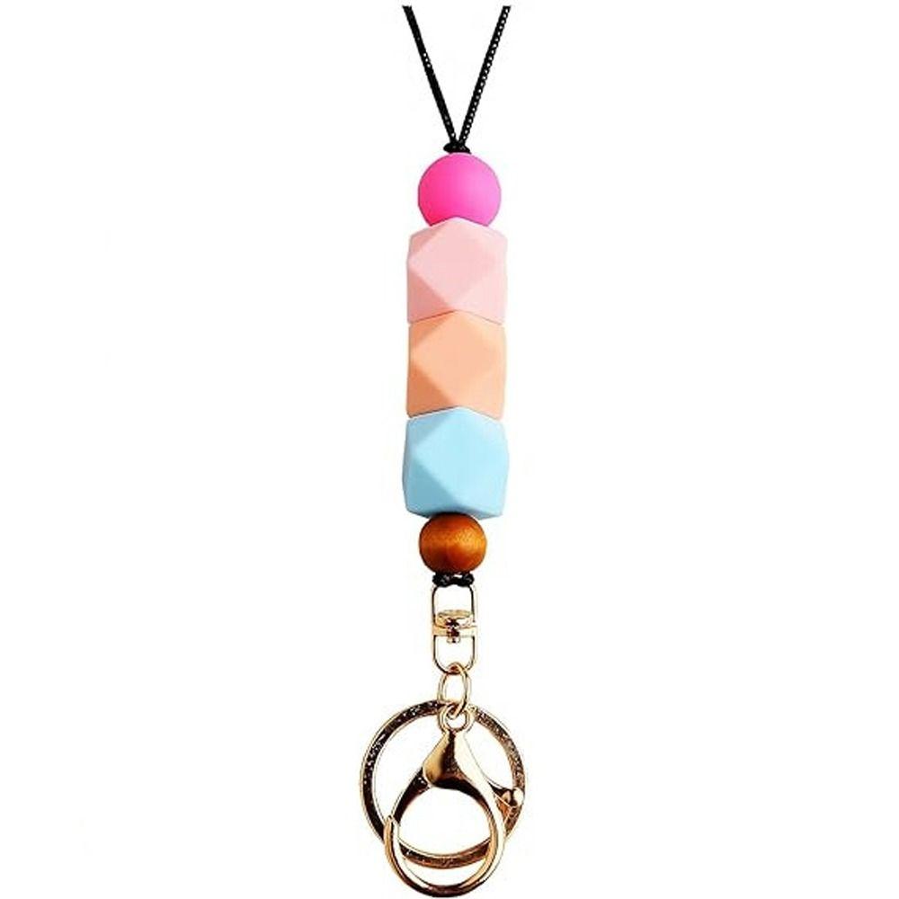 Nurse Necklace Silicone Beaded Lanyard Anti-Lose Teacher Lanyards ID Badges Lanyard  Great Gift