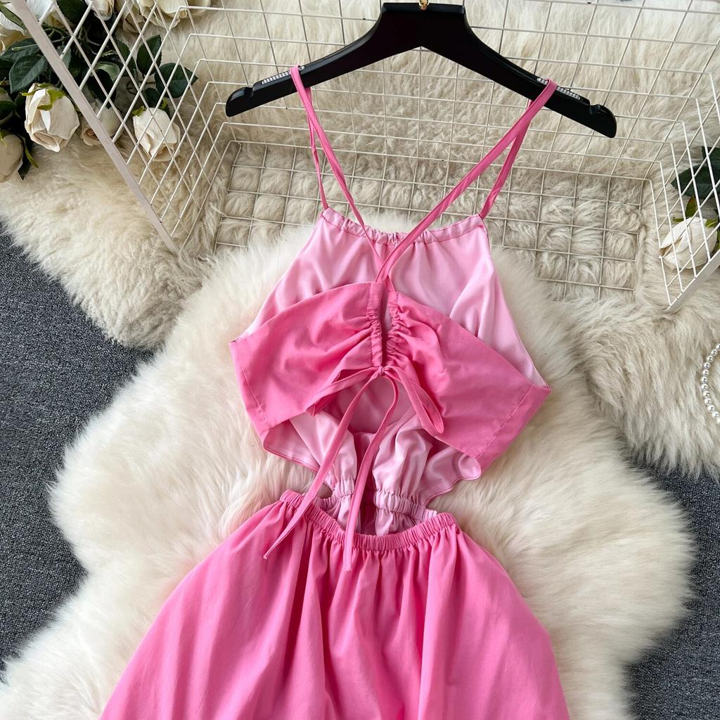 Elegant Floral Fairy Dress Women Strap Sexy Party Midi Dresses Casual Design Chic Printing High Waist Fashion Female Dress 2024