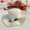 Straw Hats Rose Embellishments Lightweight Durable Portable Big Eaves Hat Sun for Travel Short