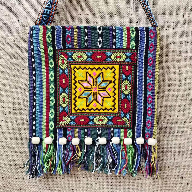 Yunnan Ethnic-Style Hand-Woven Embroidered Crossbody Bag for Women