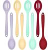 8 Pcs Silicone Cooking Spoon, Slotted Spoon, Mixing Spoon, Heat-Resistant Spoon For Kitchen Cooking, Baking And Stirring Tool