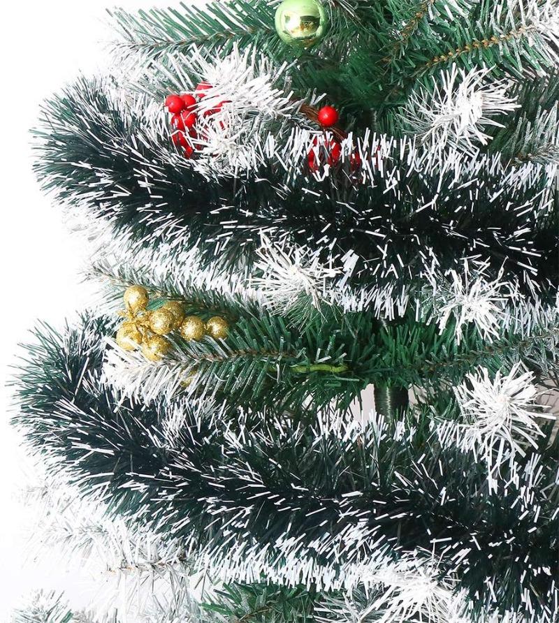 Christmas Tinsel Green Ribbons Wreath Xmas Tree Hanging Reusable Pendents Cane Ribbon Madder Garland Ornaments Party Home Decor