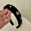Lyxig Strass Sammet Håraccessoarer Pannband Hårband För Kvinnor Mode Glänsande Kristall Förtjockade Halkfria Hårringar Huvudbonad
