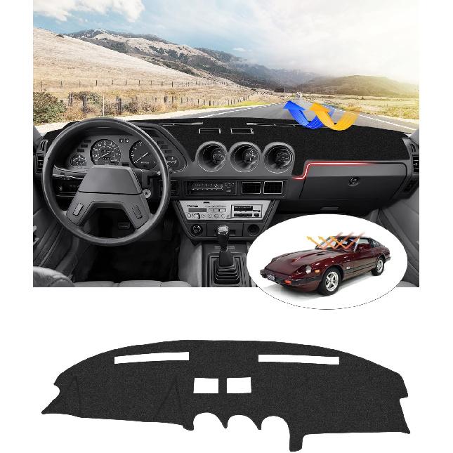 Cartist Накладка на приборную панель подходит для Datsun 280ZX/Nissan Fairlady Z S130 1979-1983 годов выпуска, Коврик на приборную панель для аксессуаров 280ZX, Нескользящий ковер, Солнцезащитный экран, Блики, УФ