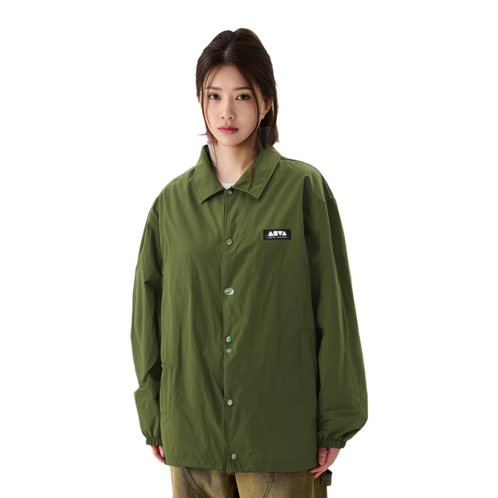 Anta Logo Print Single-Breasted Collar Jacket Unisex jackets Green 172238606-2