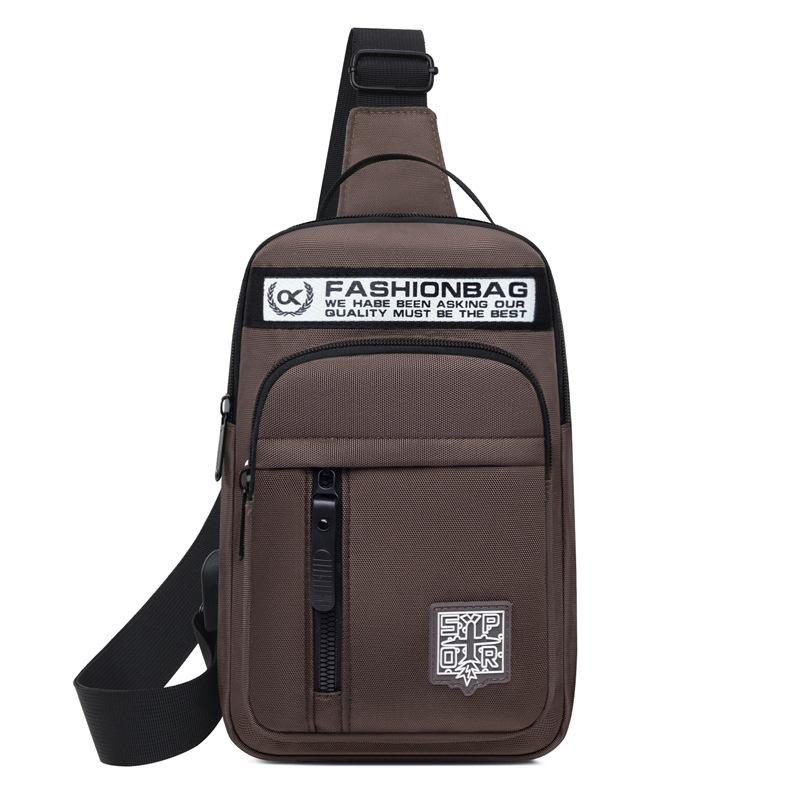 Breast bag men's high-end new single shoulder satchel casual fashion Oxford cloth chest bag outdoor sports lightweight backpack