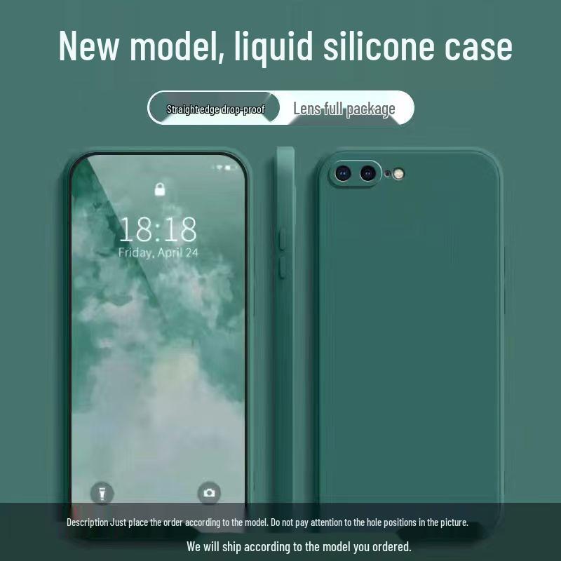 

Apple 8 Plus Liquid Silicone Full Coverage Drop-Proof Protective Case with Solid Color and Skin-Friendly Feel 8 Plus