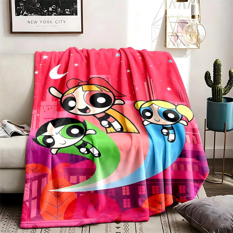The Powerpuff Girls Theme Blanket Suitable For The Sofa Camping And Travel Made Of Soft Flannel Material An Ideal Gift For Occasions Such As Birthday