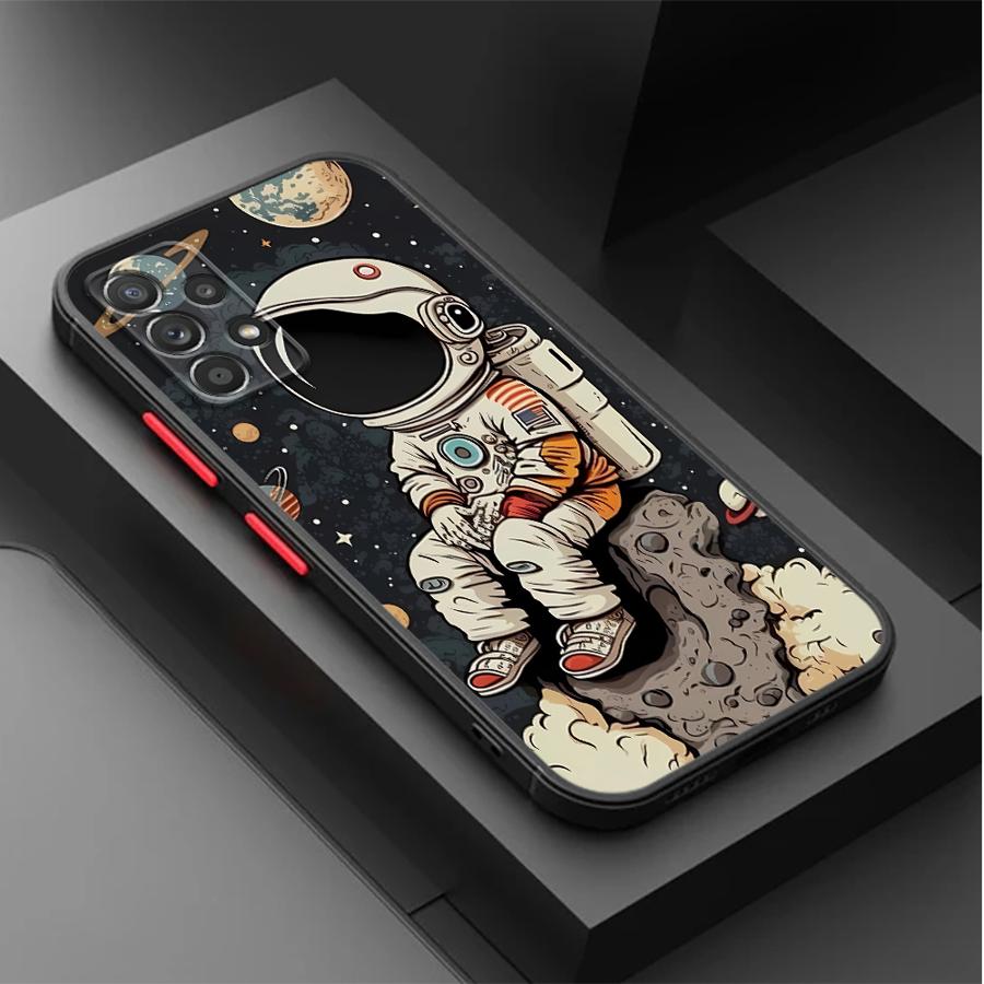 Cartoon Astronaut Phone Case for Samsung Galaxy A72 A73 A24 A71 A32 A21s A22 A33 A31 A16 A52 A23 A53 A35 Soft Cover