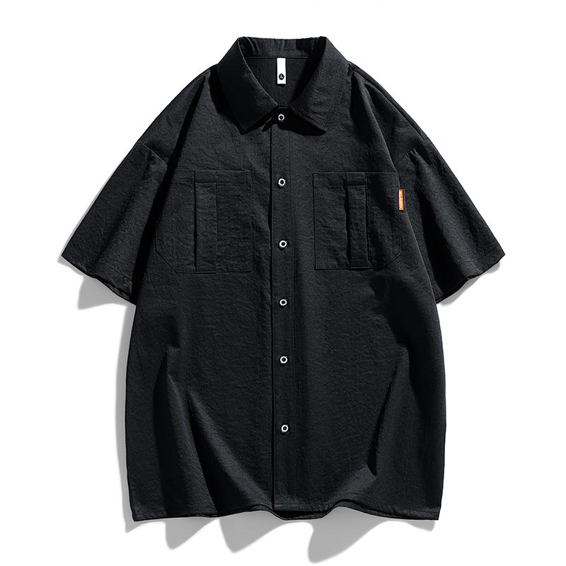 Men Shirt Short Sleeve Stripe Summer Hip Hop Oversize 8XL Plus Size Casual Plaid Streetwear Loose Pocket