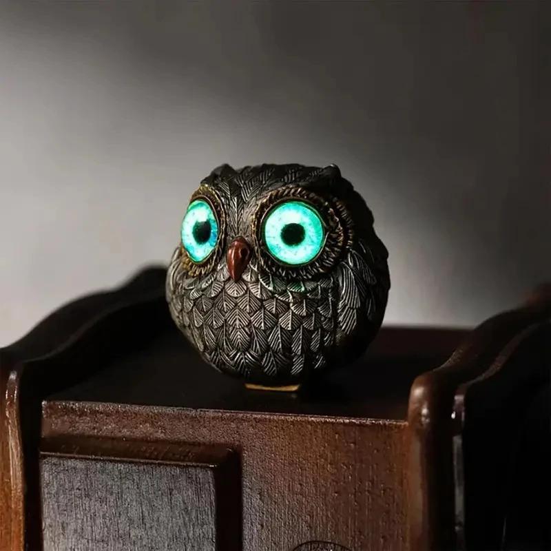 A Top Quality Room Decor Vintage Miniature Owl Guardian Statue Resin Bird Figurine, Home Decor, Gift for Owl Lovers, Perfect