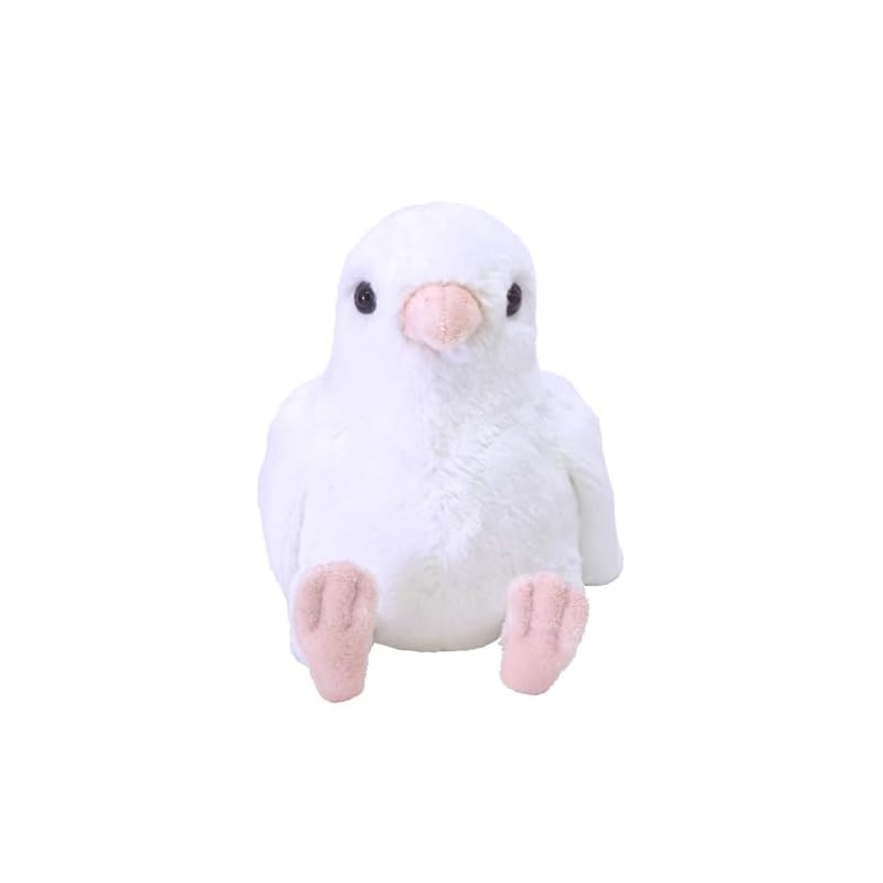 SunLemon Fluffy's Pigeon WH Small 12 x 19 x 15cm Plush Bird Pigeon White Animal P-9582
