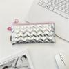 Sweet Quilted Bow Love Flap Pencil Case Organizer Coin Purse  Girly Cosmetic Bag Women Portable Sundries Storage Bag Gift
