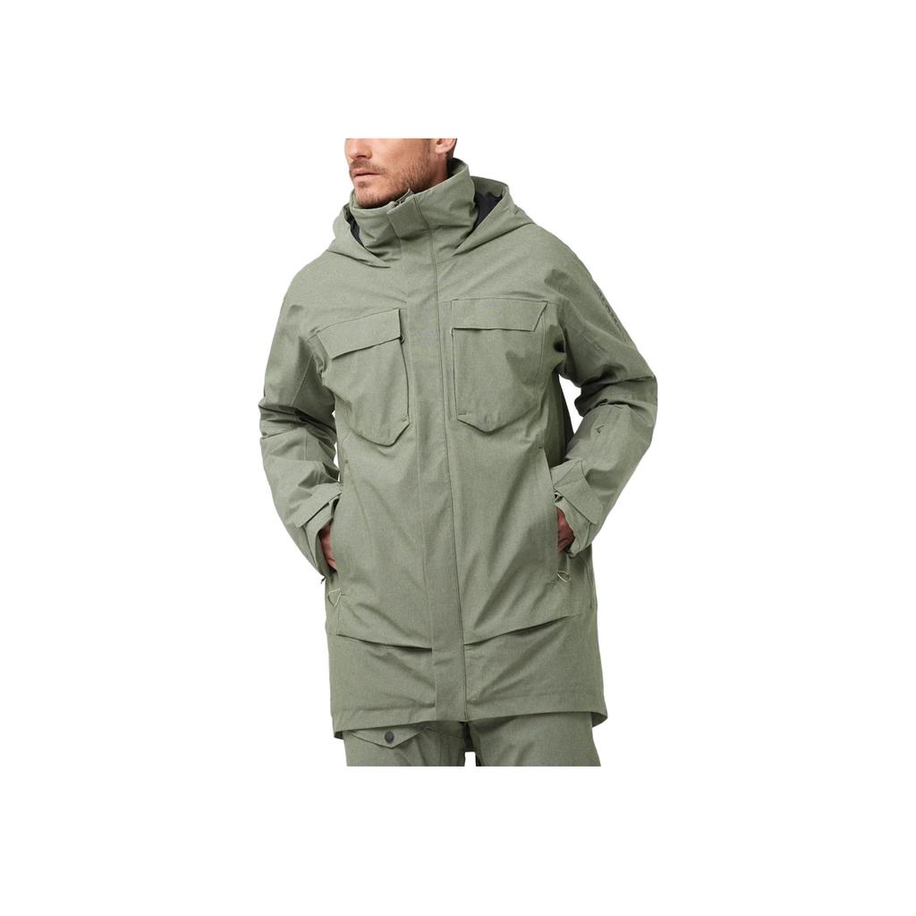SALOMON Stance Cargo Solid Color Hooded Mid-Length Zip-Up Jacket Men Jackets Olive LC2149900