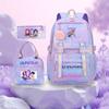 3 Peças/conjunto Mochila Fofa Estampada de Anime Kpop Bolsa de Viagem de Grande Capacidade para Adolescente Menina Menino Mochila Escolar Presente para Criança Rucksack