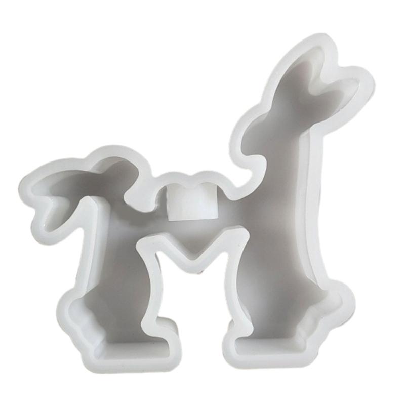 

Candle Holder Silicone Molds Easter Rabbits Candlestick Mould Craft Supplies for Table Decorations 1