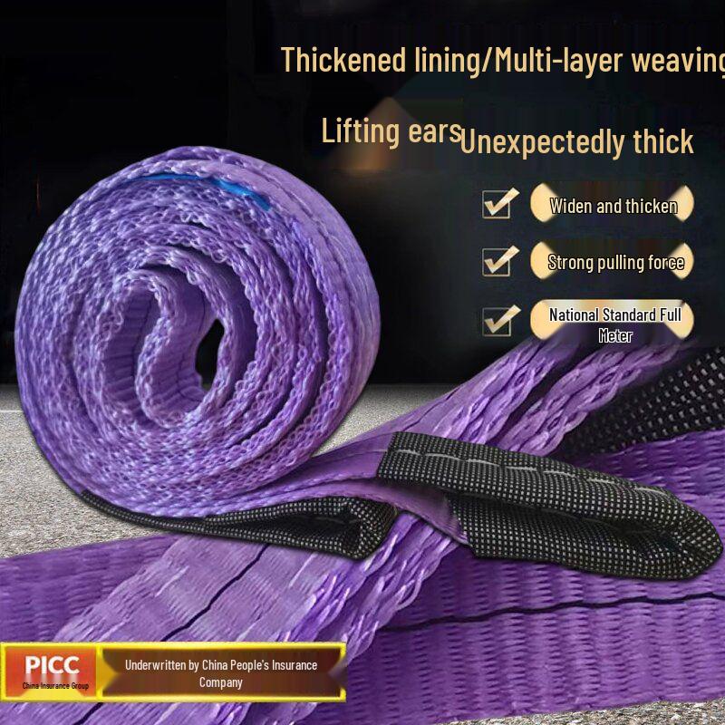 Durable Polyester Lifting Sling: 3, 5, 10 Ton Capacity Tow & Crane Strap
