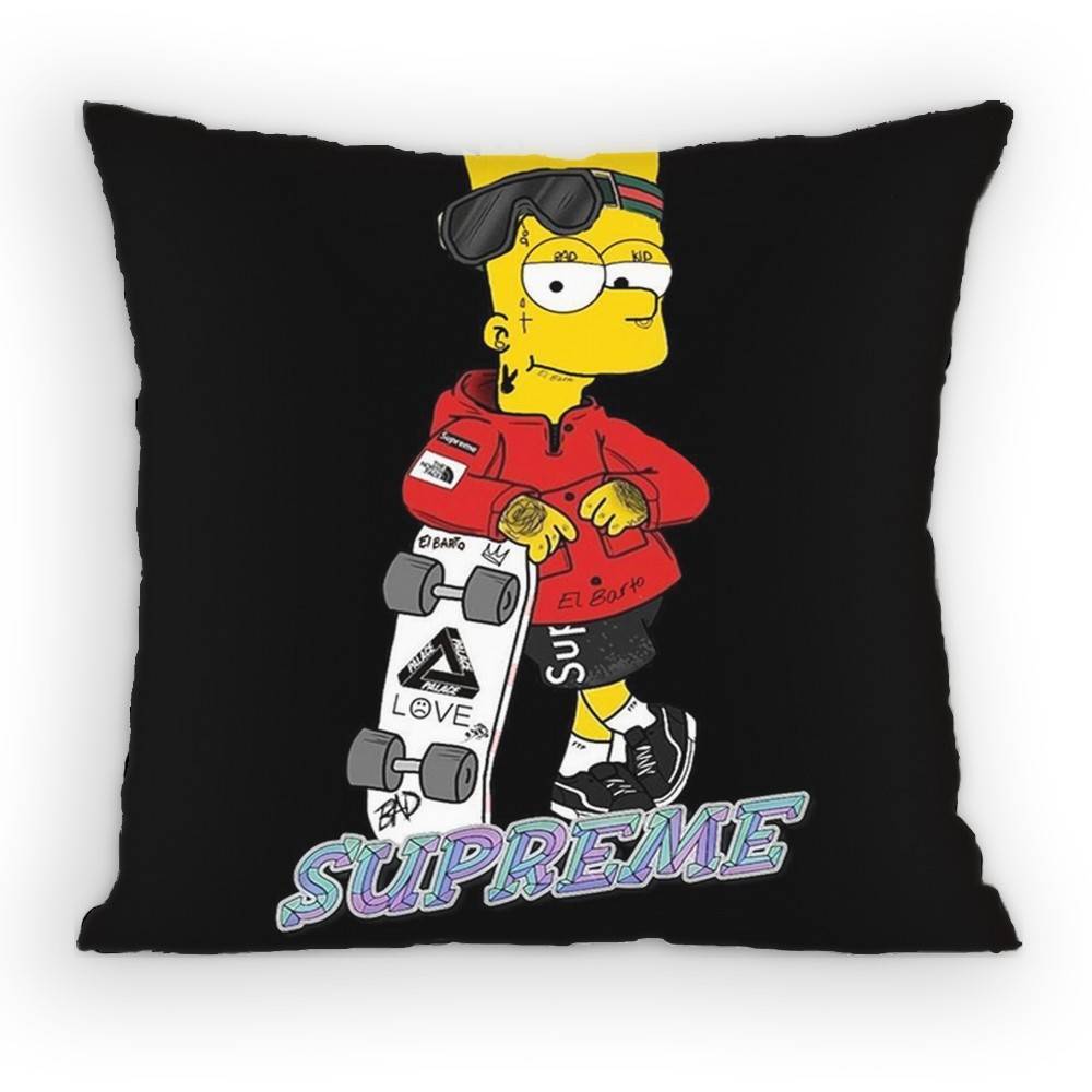 Cartoon The SSimpsons Anime Pillow Case Sofa Living Room Bedroom Headboard Backrest Cushion Square Cushion Nap Time